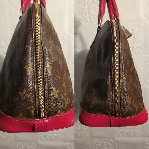 Louis Vuitton Monogram Alma PM Pink Magenta 2 way Bag Authentic Vintage Custom - Picture 12 of 14